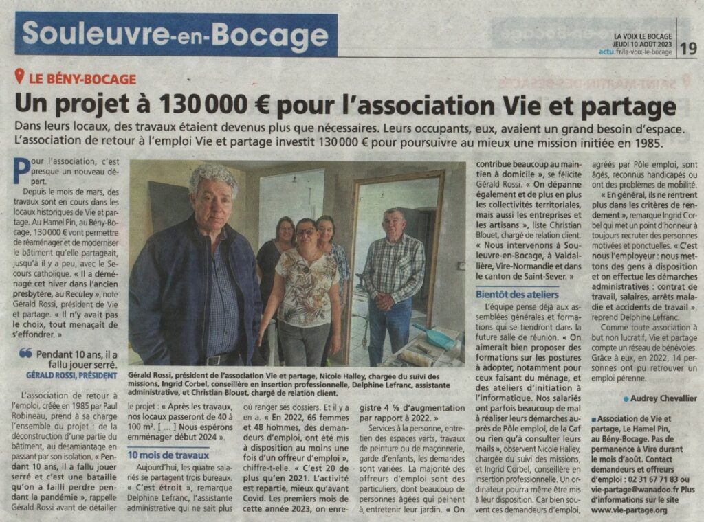 Article dans la voix du bocage